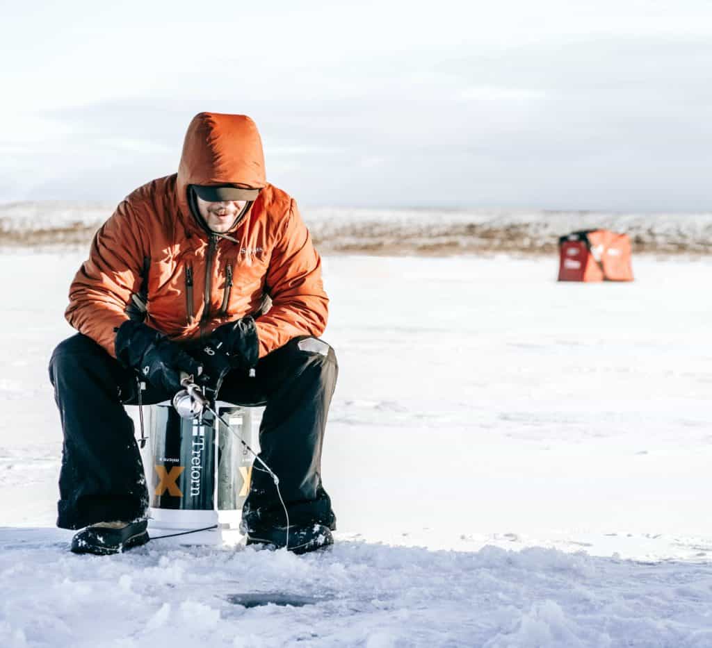 Ice fishing a winter activity that you can do in The Bay of Quinte