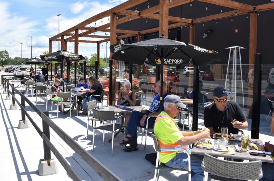 Patio Dining at State and Main in Orillia.
