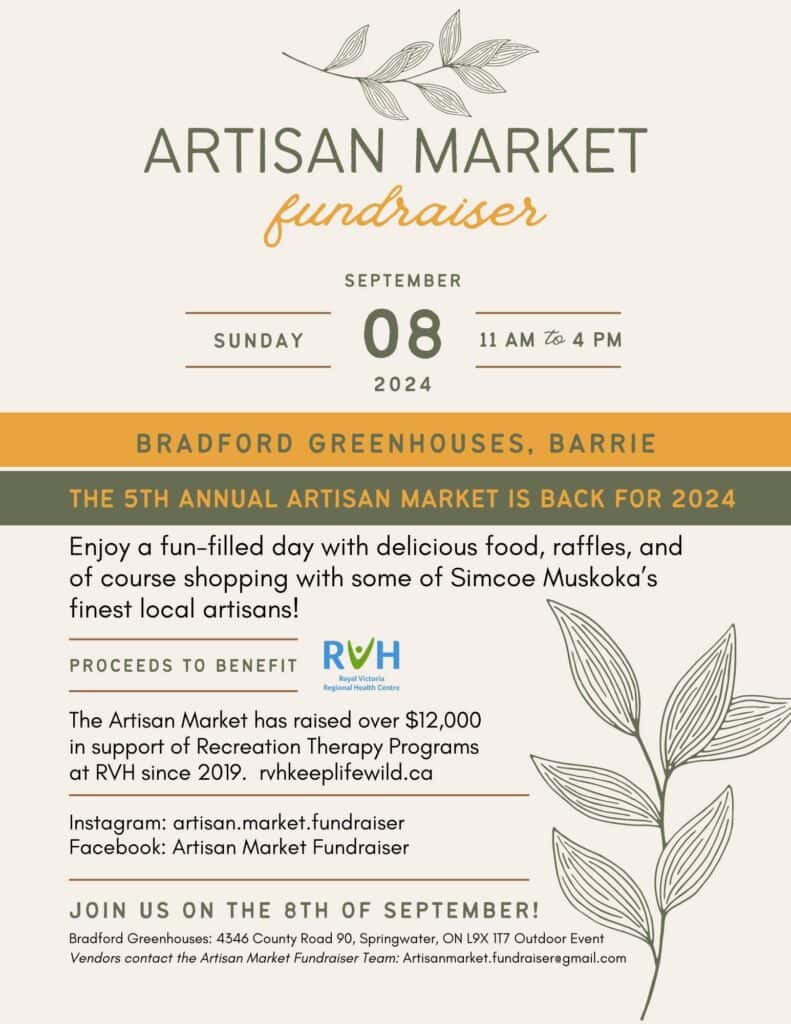 Graphic created for RVH Artisan Market Fundraiser.